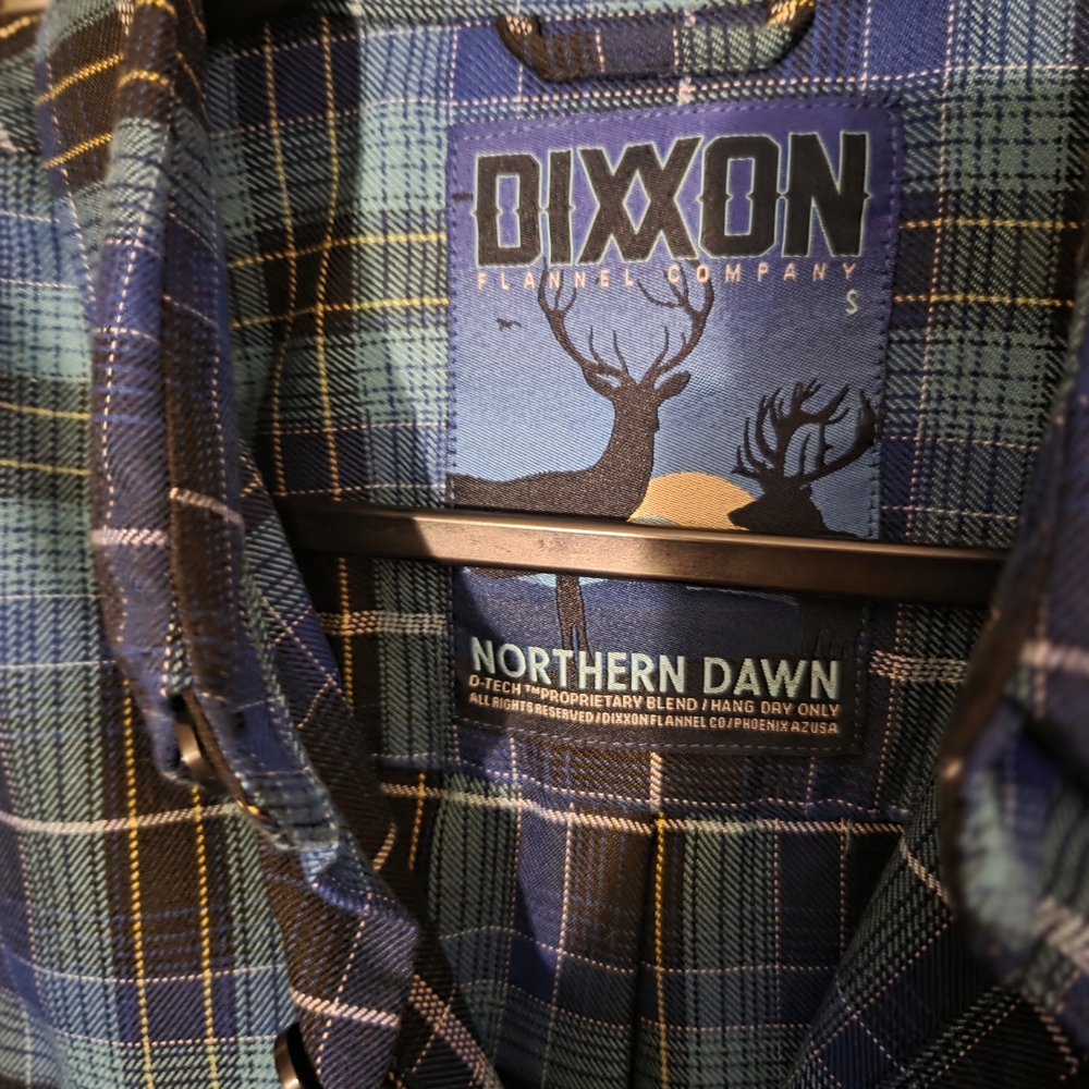 DIXXON Northern Dawn Men’s Blue and Green Plaid Button-Down Shirt